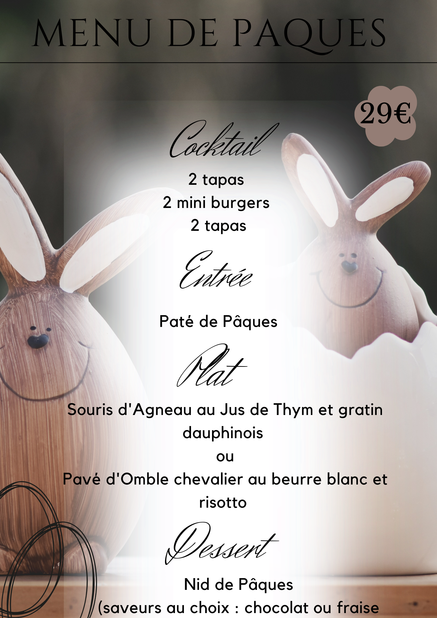 MENU DE PAQUES