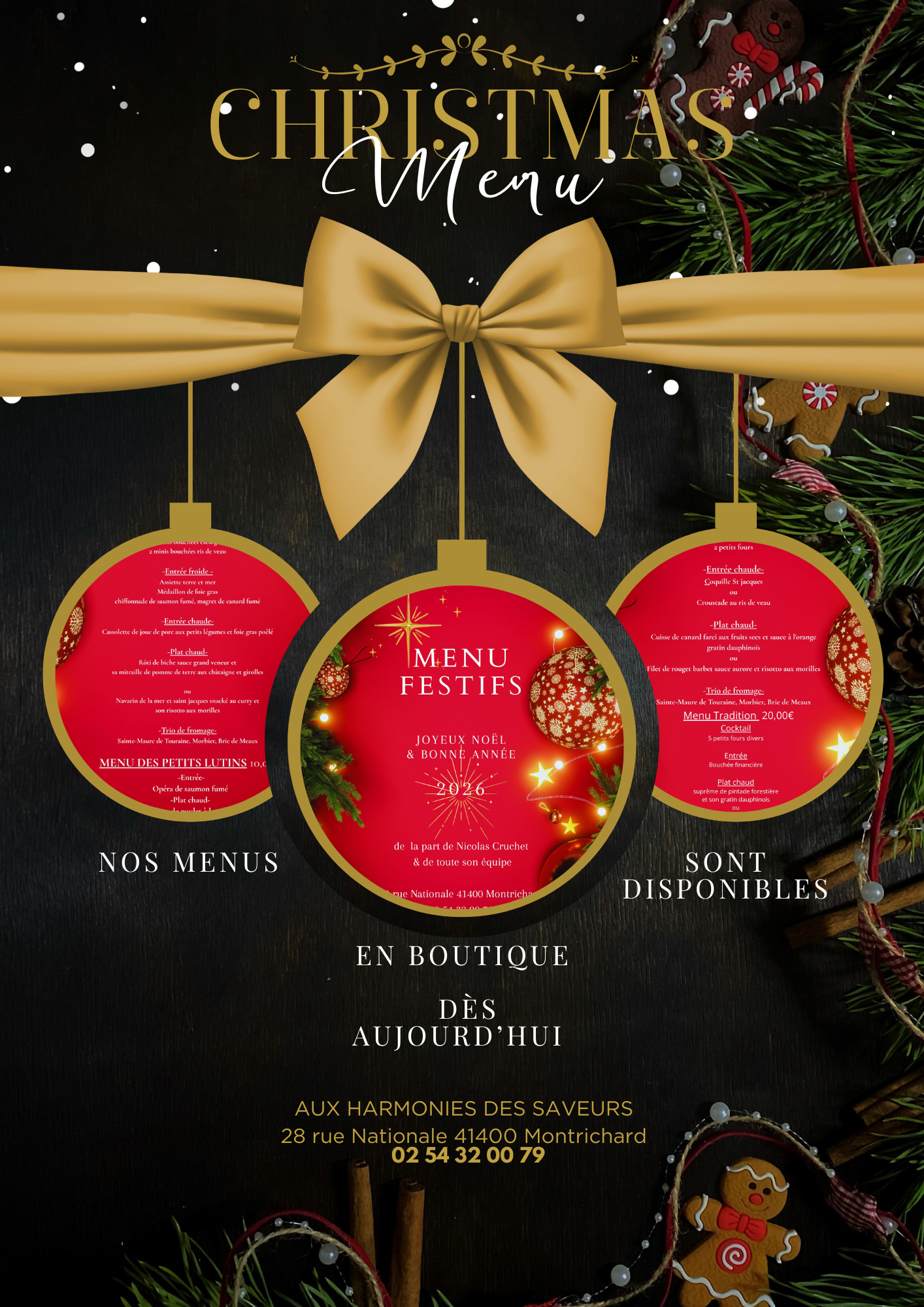 MENUS FESTIFS 2025 DISPONIBLE EN BOUTIQUE