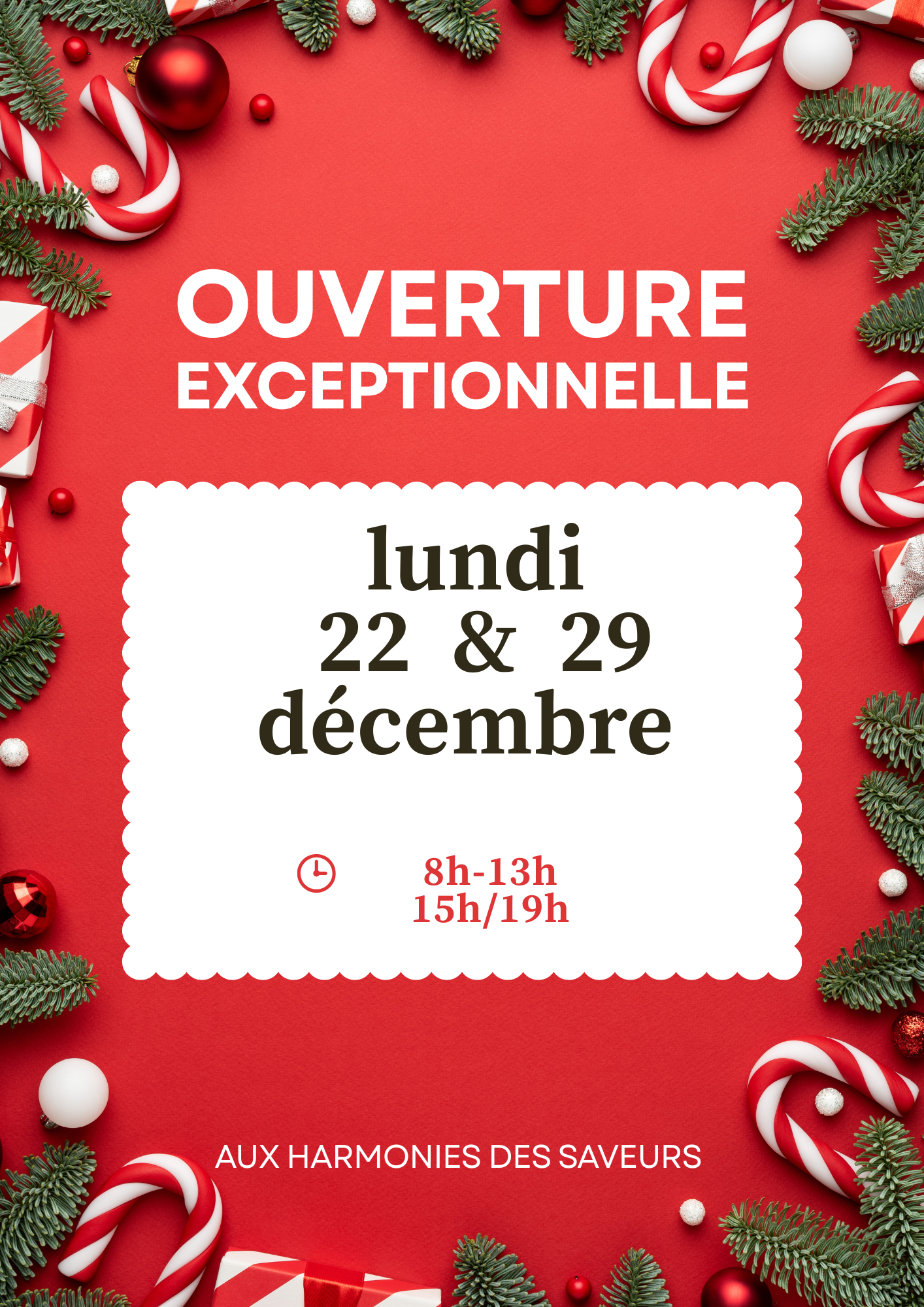 OUVERTURE DIMANCHES & LUNDIS