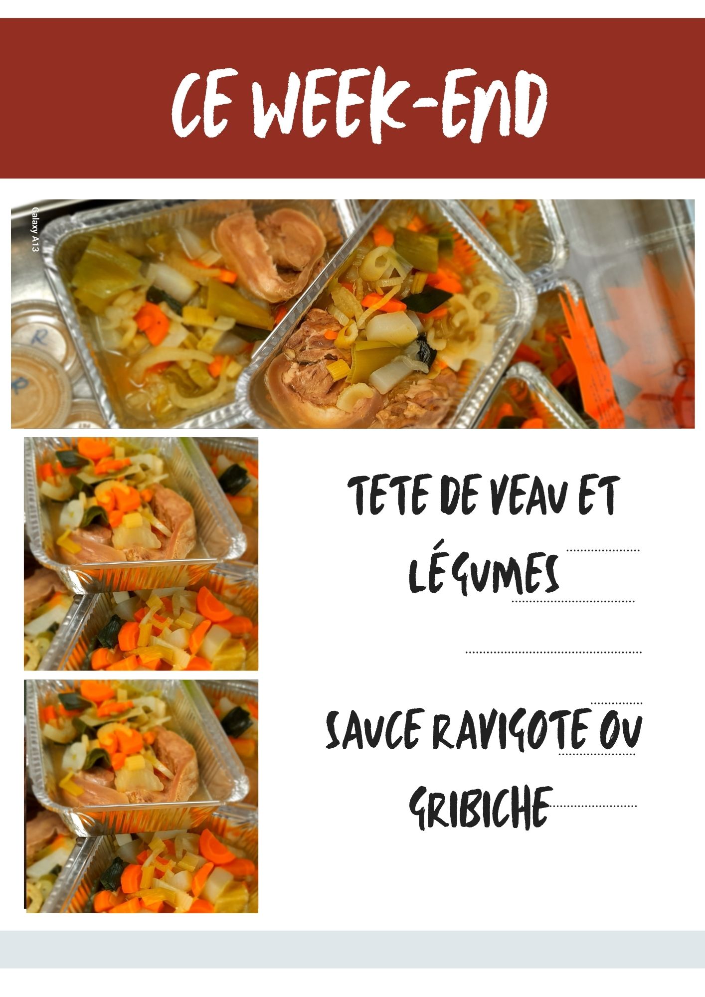 TETE DE VEAU , CE WEEK-END
