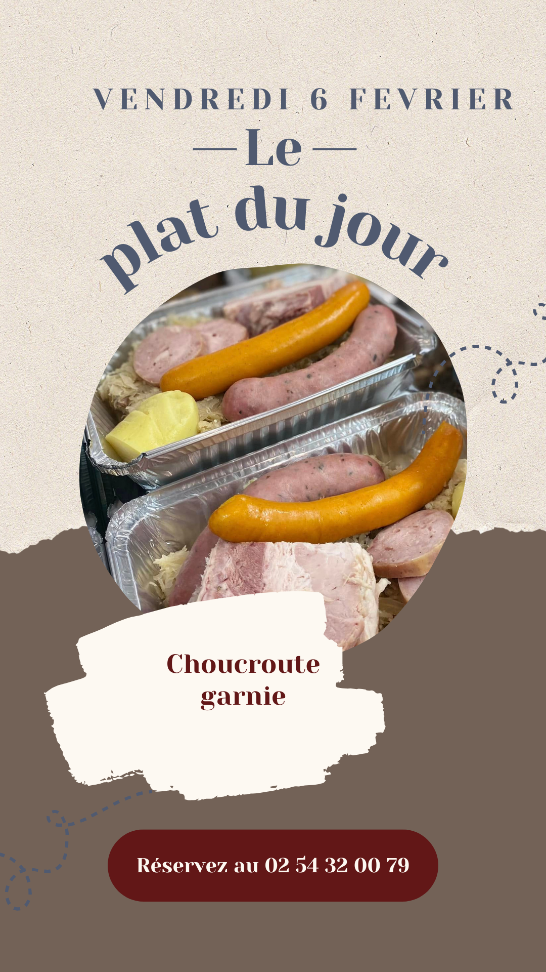 Vendredi : Choucroute garnie à la part
