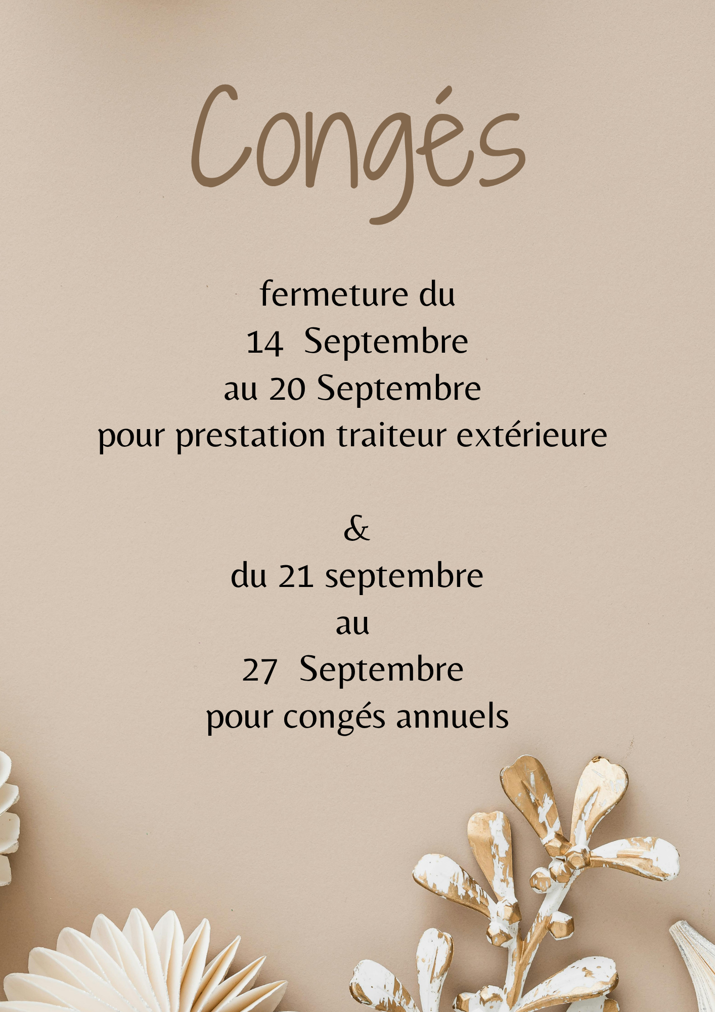 Congés !